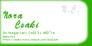 nora csaki business card